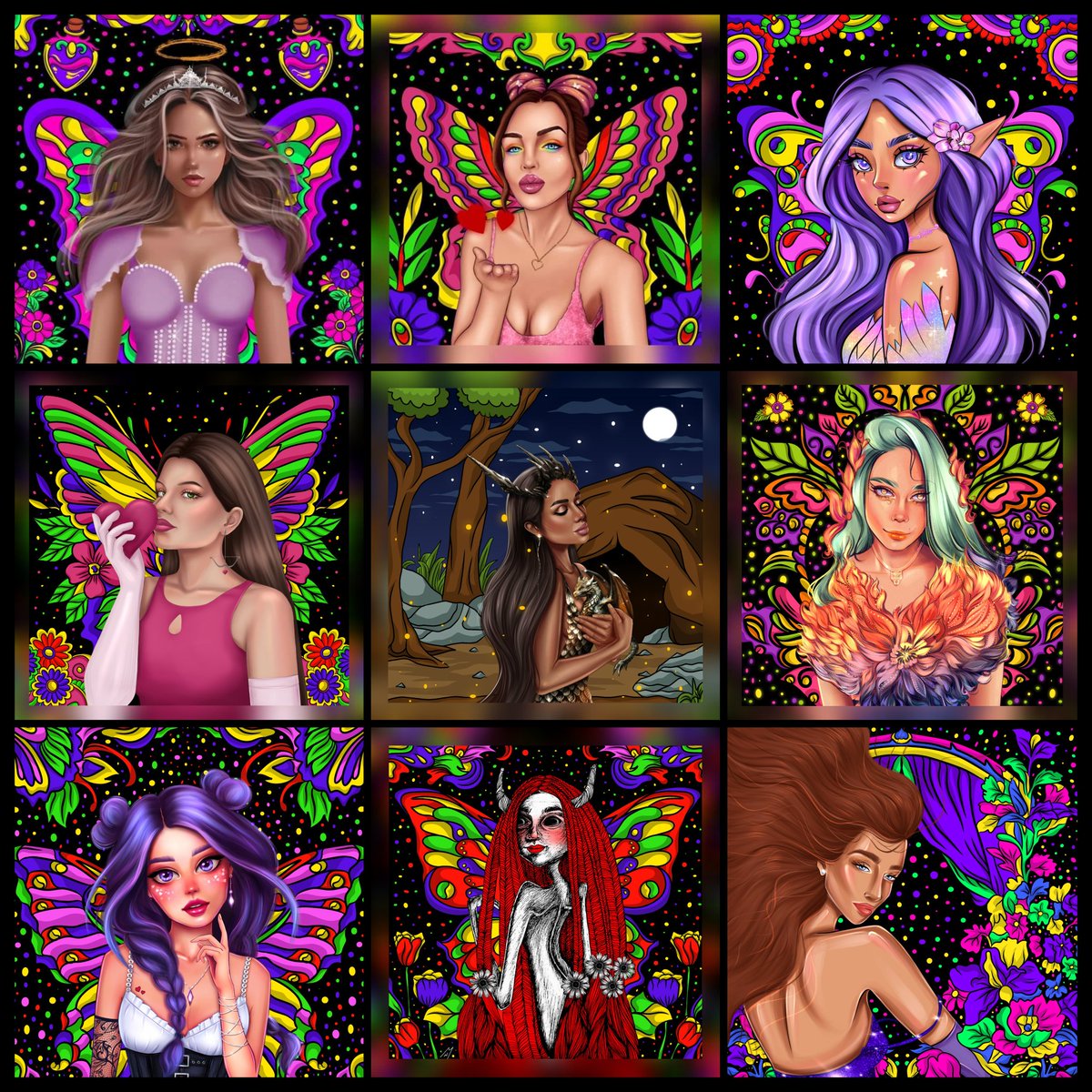 GN Fam ❤️
It's #WomensHistoryMonth 😇

Do you love COLLABS 😍
I always believe without them our life is meaningless , So I created a little world of colours with my #WomenArtists partners ✨

Starting Just -  6 #xtz  
Kindly Support friends 🥺🫂