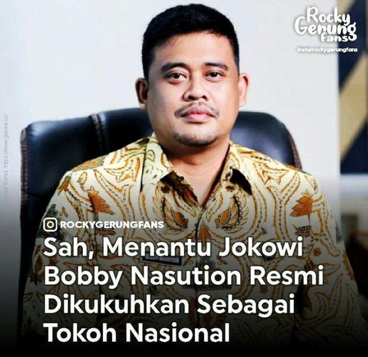 Cemmana tokoh nasional, kok gw cuma pernah denger 3 hal tentang Bobby Nasution:

1. Mantu Jokowi
2. Nepo walkot
3. Ngurus bonbin pada mati