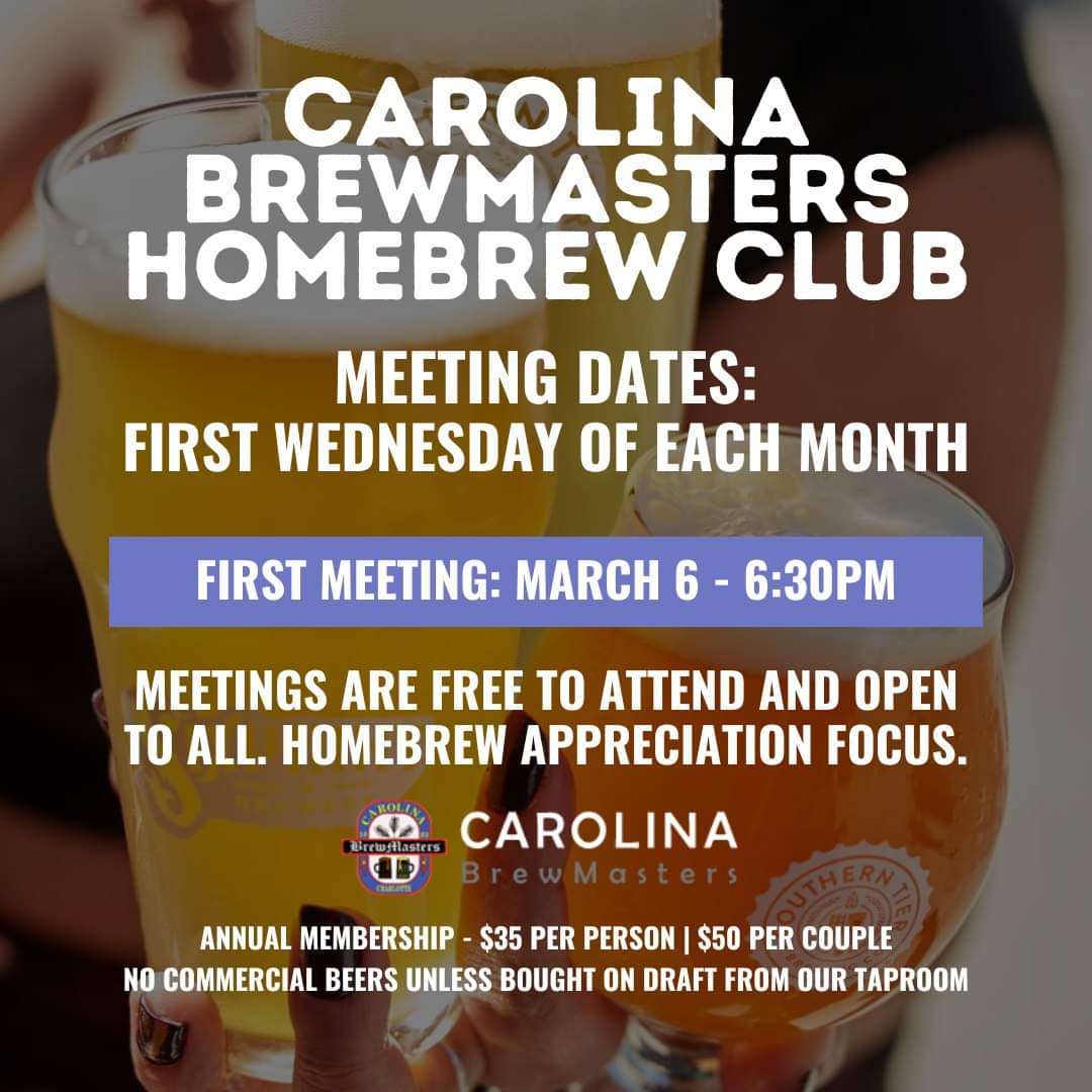 Into homebrewing beer in #clt area? I don't just run the #cltbeerbabes but am also this year's Homebrew Club President!
Come join us at our new location on a new day, Wed Mar 6 @ 6:30pm <a href="/BrewersAt4001/">Brewers at 4001 Yancey</a>  - tomorrow &amp; every first Wednesday of the month!

(Thanks to Yancey for this!)