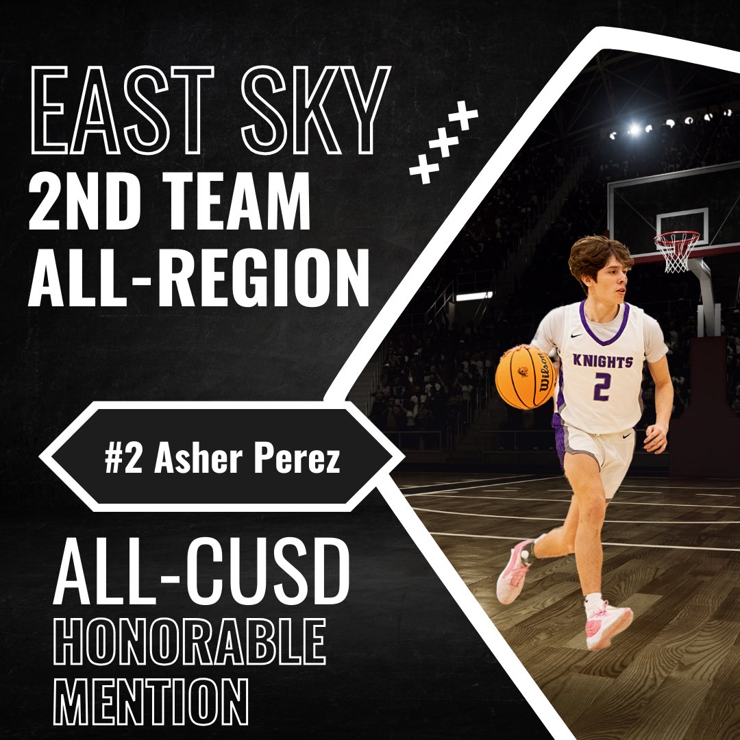 Congratulations @Asherperez2025 on being named East Sky 2nd Team All-Region and Honorable Mention All-CUSD
