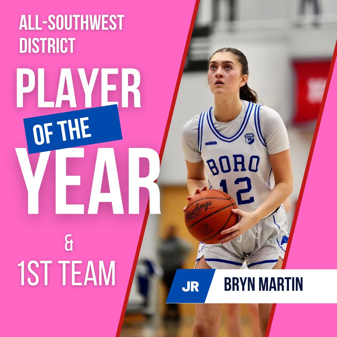 Congrats Bryn Martin‼️ 🏀All-Southwest District 🏆Player of the Year 🥇1st Team #GETUP