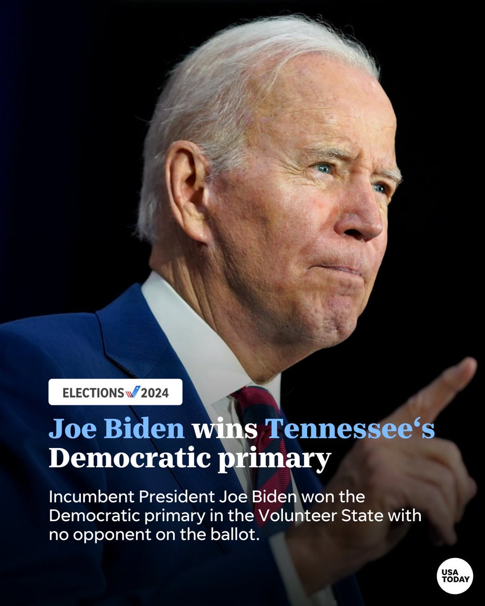 Incumbent President Joe Biden won the Democratic primary in the Volunteer State with no opponent on the ballot. Read more: commercialappeal.com/story/news/pol…
