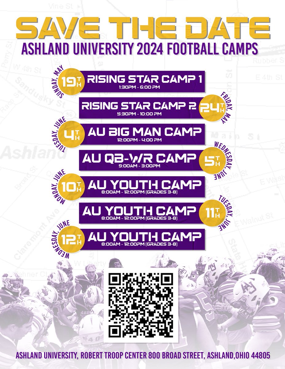 🚨 2024 CAMP DATES 🚨
Come earn that 💰 and Camp with the 🦅’s ‼️