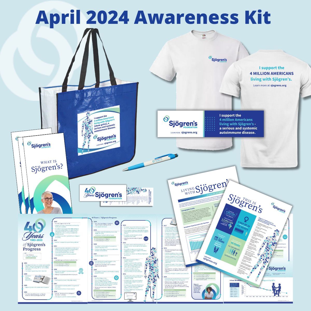 Awareness never looked so good - Limited Edition April 2024 Awareness Kit Click the link below to order: buff.ly/4a0A132 #Sjögrens #ThisIsSjögrens #SjögrensSyndrome #Sjogrens #ThisIsSjogrens #SjogrensSyndrome