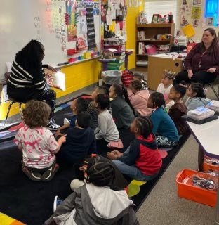 It never fails. When we call, the community shows up right on time. Thank you for participating in our Read Across America Community Readers where each visitor engaged scholars in reading more about books. 📚💜💪🏾