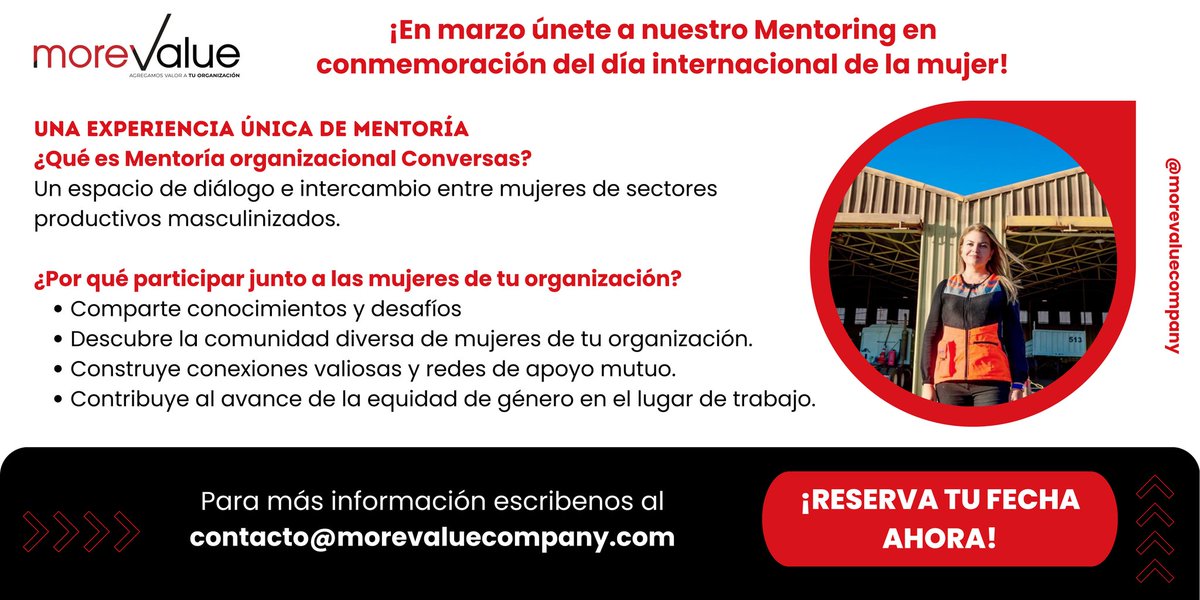 ¡Atención empresas! ¿Quieren promover el diálogo y el intercambio entre mujeres en sectores masculinizados? Nuestra mentoría organizacional ofrece un espacio seguro y enriquecedor para compartir experiencias y construir redes de apoyo. ¡Únete y fomenta la inclusión en tu empresa!