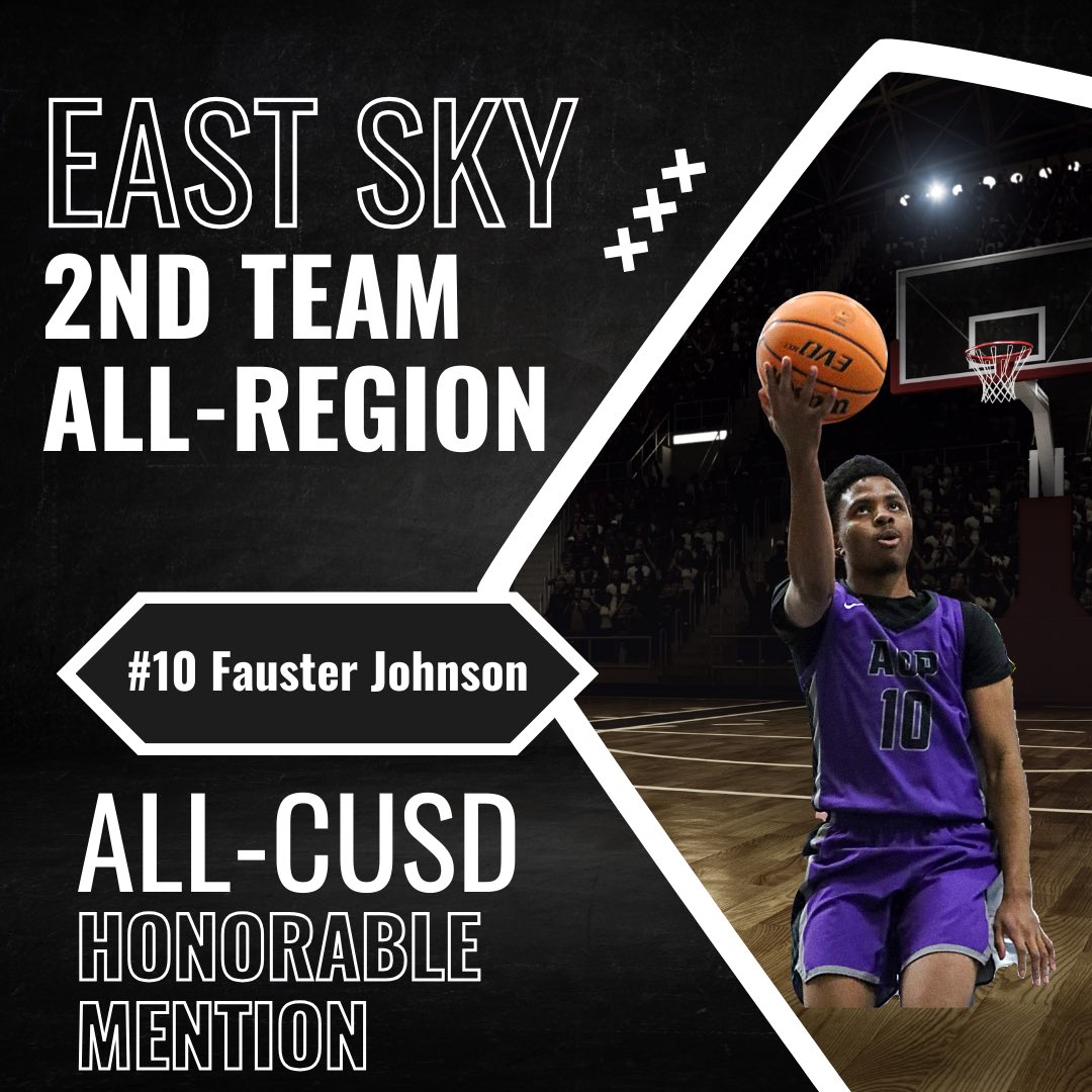 Congratulations Fauster Johnson on being named East Sky 2nd Team All-Region and Honorable Mention All-CUSD