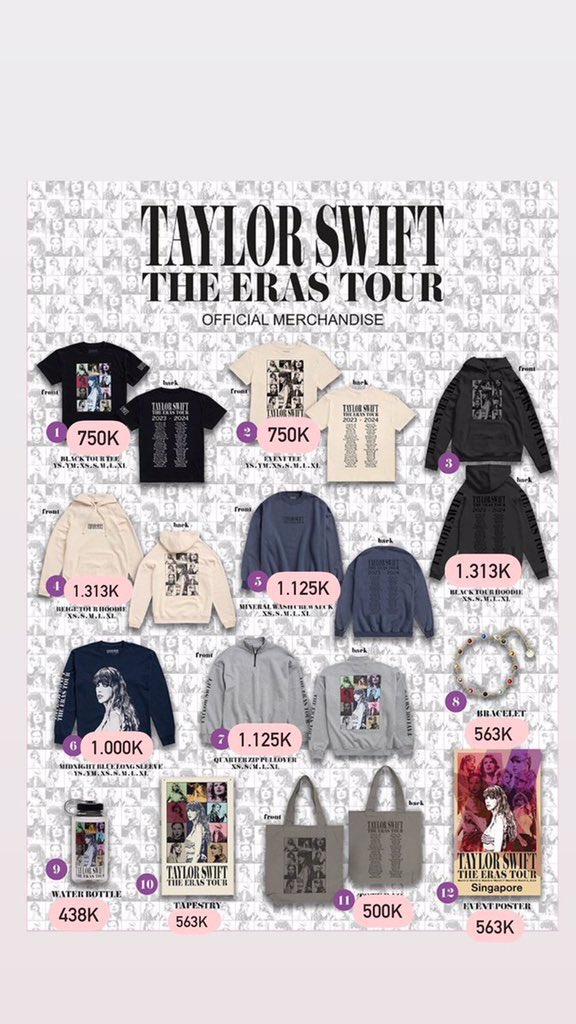 daenaaaars's tweet photo. Karena aku sudah sampai sg hari ini, jadi aku open jastip official merch taylor ya! 🤍 

feel free to dm dan tanya-tanya ya semuanya 🫶🏻 harga di foto include fee! 

#TaylorSwift #TaylorSwiftErasTour #TaylorSwiftErasTourSG #zonauangᅠᅠ https://t.co/dQ8WQt5sAt