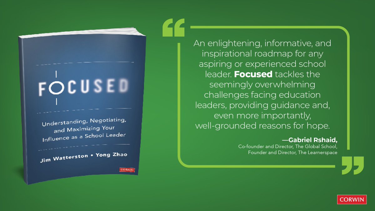 Keep your eyes Focused on the road as a school leader with the new book from Jim Watterston and @YongZhaoEd: ow.ly/baX950QJWP1 Quote is from @grshaid.