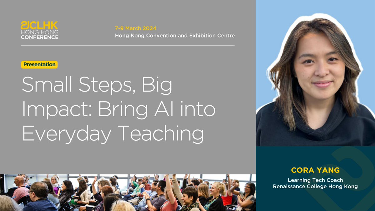 Thrilled for the @21cli workshop! I'll be sharing ideas on integrating #AI in classrooms & how my colleagues and I use core #innovative tools to enhance daily teaching & learning. Can't wait to exchange ideas with passionate educators! #EdTech #21CLHK @jahardman