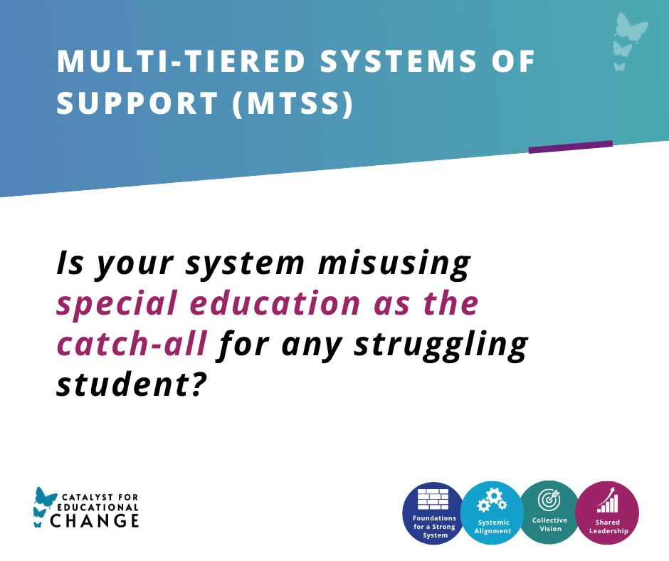 Special Education &amp; Inclusion: Is your system misusing special education as the catch-all for any struggling student?
Whether your MTSS exists &amp; needs adjustment, or you’re starting from scratch, CEC is here to help!

Learn more at cecweb.org/mtss