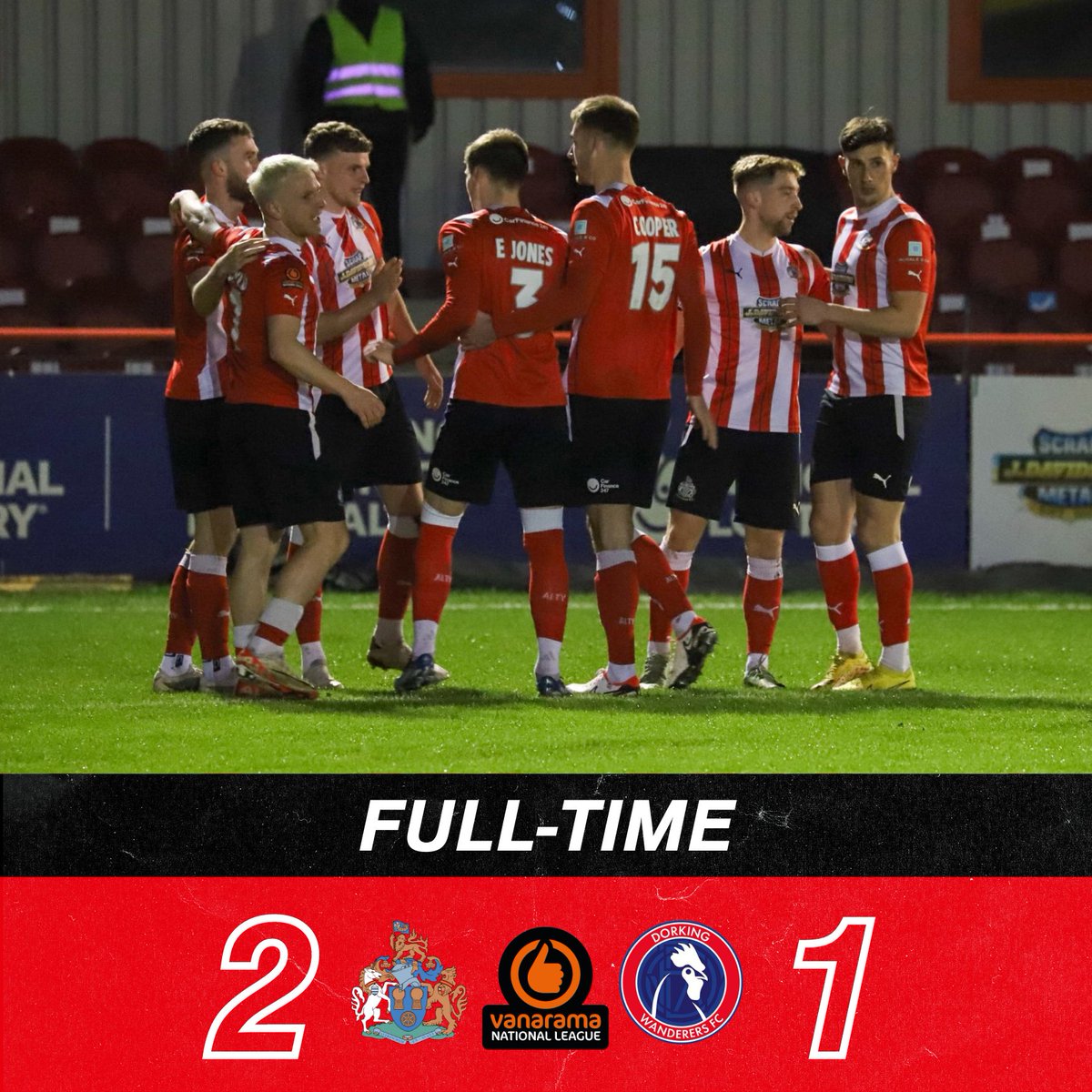 Full Time: Alty 2 Dorking Wanderers 1

The ten men of Alty hang on for all three points at the <a href="/JDavidsonScrap/">J. Davidson</a> Stadium this evening.

Warriors to a man ⚔️🛡️

#COYR #Alty4All