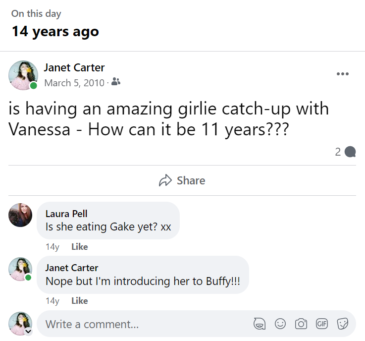 Do you remember when you joined X? I do! #MyXAnniversary Over on FB I was introducing a friend to Buffy. Introduced her to Outlander a while ago...