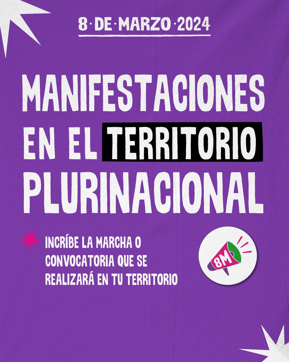 Coordinadora8m's tweet photo. 📌CONVOCARORIAS TERRITORIALES 8M

De Norte a Sur nos preparamos para este 8M. Comenta acá tu convocatoria para compartirla en nuestras historias 👇🏾

Porque en todos los territorios 
La Huelga Feminista ¡Va! 

¡Contra la violencia patriarcal y capitalista! ❌
¡Solidaridad popular feminista! 💜