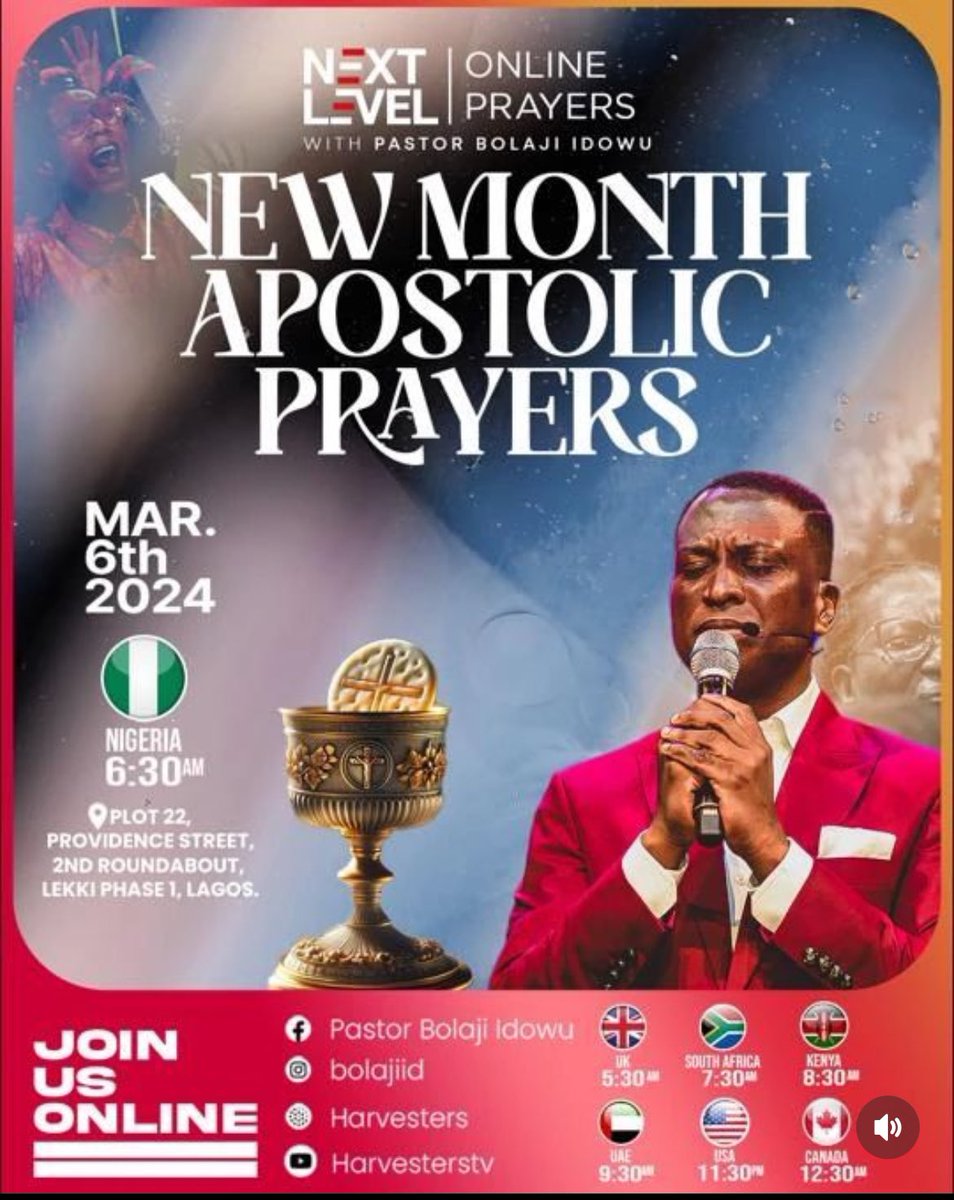 UncleGeeOfZion's tweet image. #NLP New Month Apostolic Prayers; Communion Service 🔥🔥🔥

Join us Online/On-site ✅

Invite your friends &amp;amp; family 👍

#Wednesday 
#March6th
#WordBasedPrayers
#PropheticPrayers
#NextLevelPrayers 
#NLPWithPastorBolaji