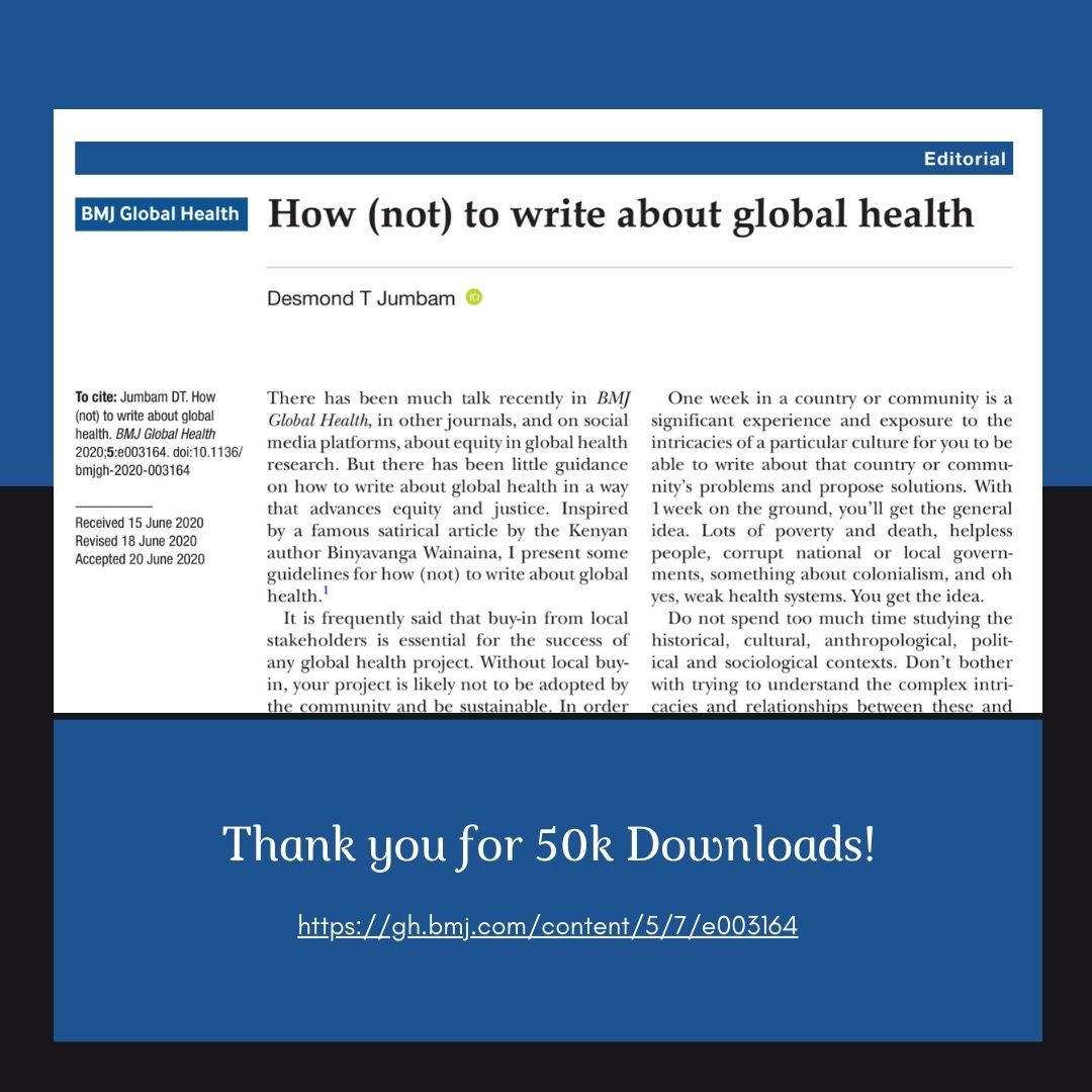 Thank you for 50k downloads! Three years ago, when I wrote this piece, I never imagined the impact it would have. I'm incredibly grateful to @seyeabimbola, who provided a home for this piece, and Binyavanga Wainaina, who inspired it. Thank you to all who have used it.