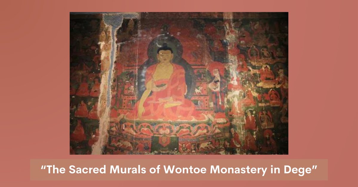 We continue our translations about #Wontoe Monastery in #Dege with this article highlighting the stunning murals. The monastery is now facing imminent threat due to nearby dam construction, read about - and see - what could soon be lost. #Tibet highpeakspureearth.com/the-sacred-mur…