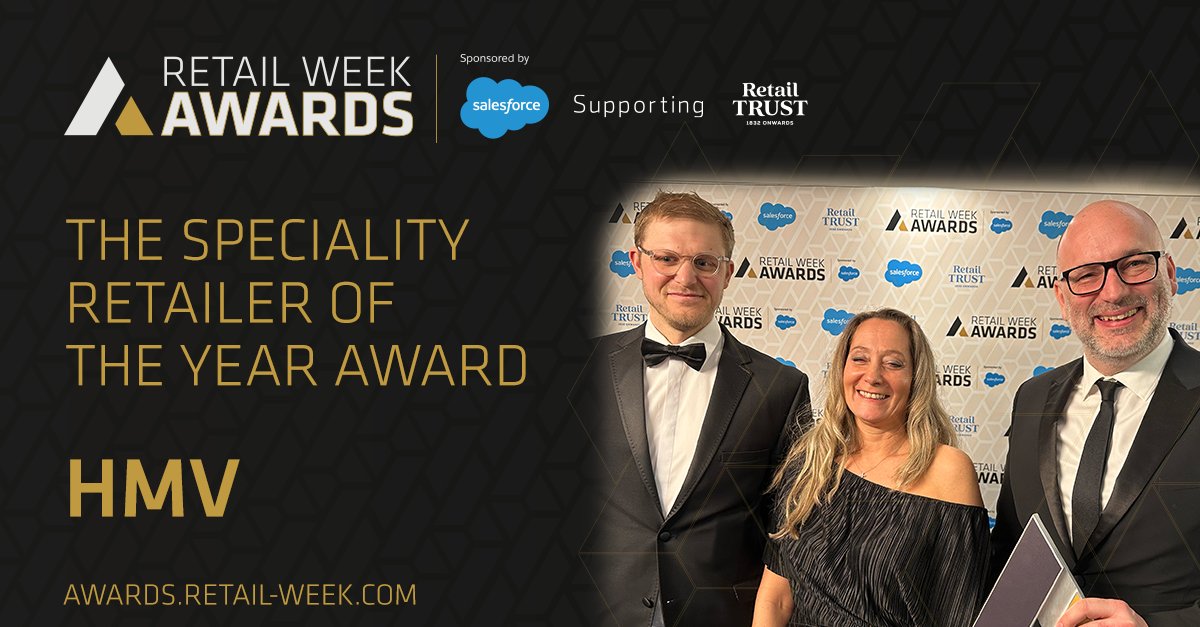 WINNER! 

Congratulations to <a href="/hmvtweets/">hmv</a> for winning the Specialty Retailer of the Year Award! 

#RWAwards24 <a href="/SalesforceUK/">Salesforce UK & Ireland</a>