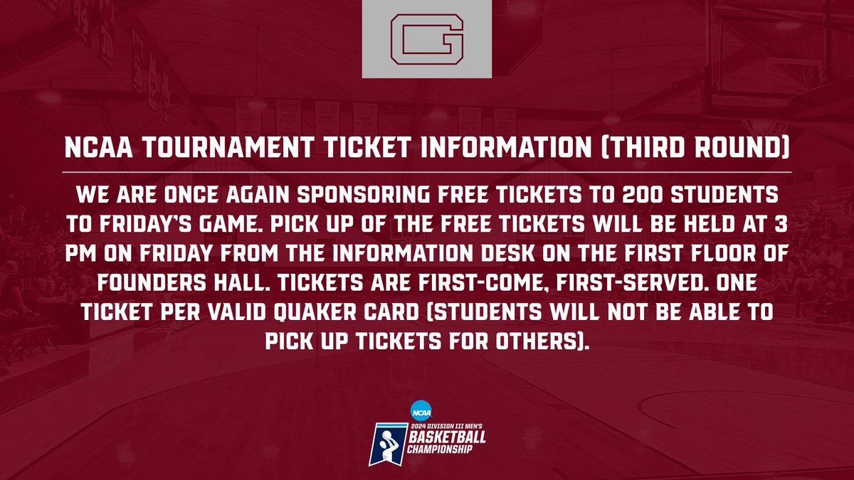 STUDENT TICKET INFORMATION (NCAA THIRD ROUND): For all other relevant info, visit the Tournament Central page. LINK: bit.ly/3SOwfmg #GoQuakes