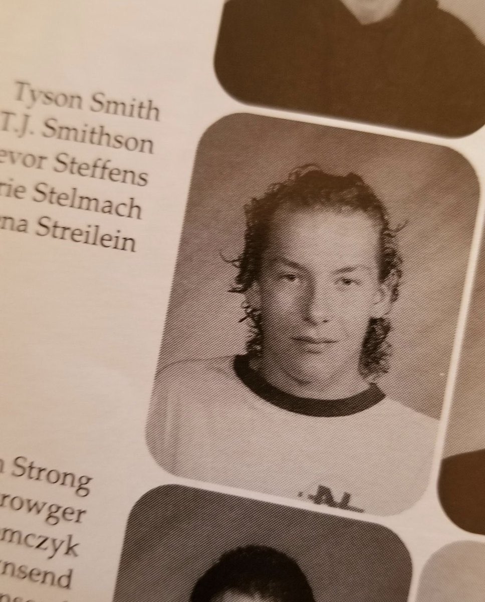 Kenny Omega “Tyson Smith” yearbook photo from 2000 😭