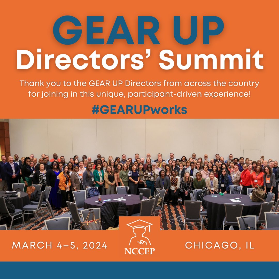 GEAR UP Directors spent two days: Engaging in collaborative planning to improve the design, implementation & impact of GEAR UP Focusing on leadership, innovation & program development Fostering deeper relationships through networking, sharing & problem-solving #GEARUPworks