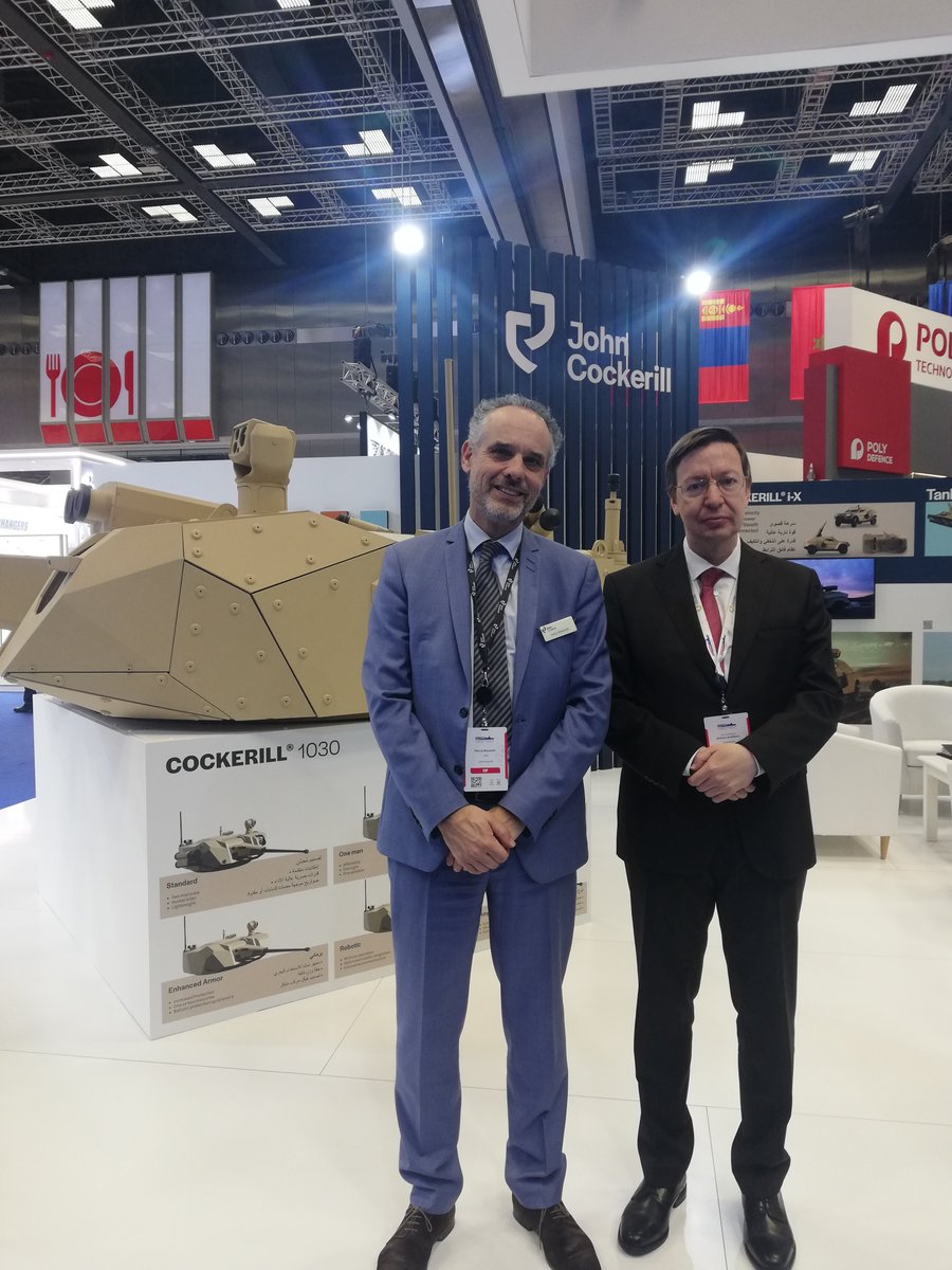 The Doha International Maritime Defence Exhibition and Conference (@DIMDEXQatar) is a major defence event held every two years. This year, the Belgian defence industry was represented by @JohnCockerill , and our Ambassador had the opportunity to meet with its CEO Thierry Renaudin