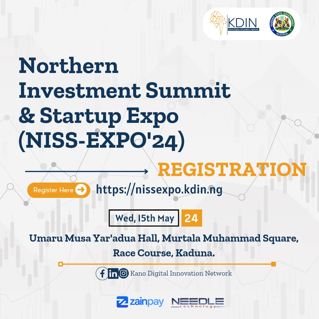 ilusadiq's tweet photo. Call For Reg: Northern Investment Summit and Startup Expo 2024
We are excited to announce the commencement of Reg for the NISS-EXPO24, an event dedicated to showcasing the innovation and Tech excellence emerging from the northern region of Nigeria.

Visit https://t.co/R8cy463bpT https://t.co/MWT0OnIikR