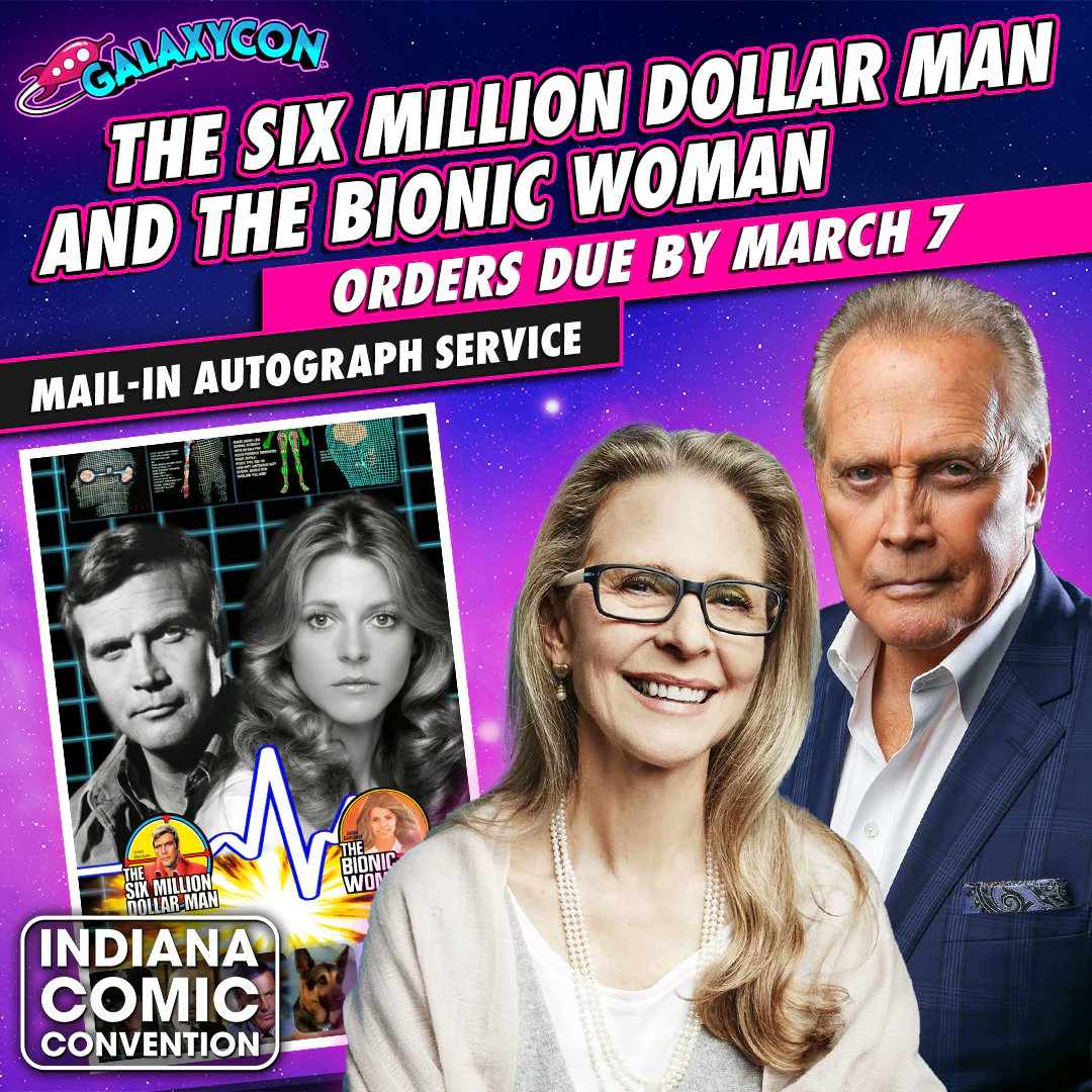 Many fans who are unable to attend conventions have asked how they might get an autograph from Lindsay. GalaxyCon has created the opportunity with a Mail-In Autograph service. The deadline for orders is March 7th, 2024. For more information: bit.ly/bionic-woman-m…