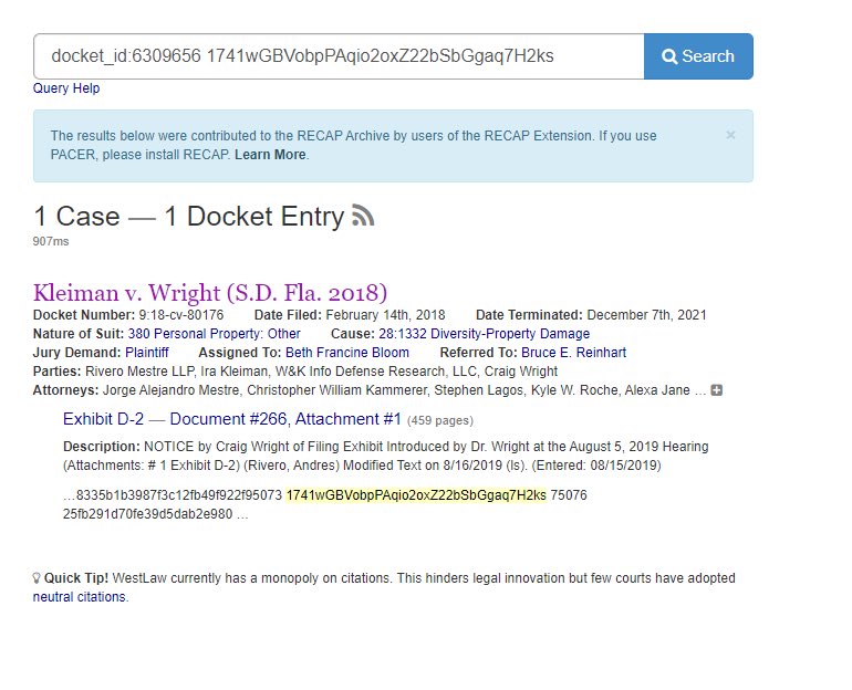 <a href="/3orovik/">borovik</a> Why were some of these addresses included in Craig Wright’s disclosure of Bitcoin holdings to the court?