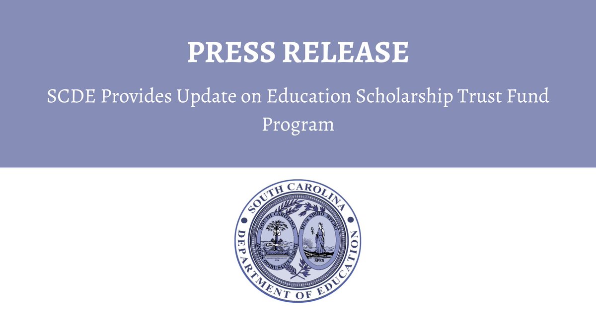 With less than 10 days until the application deadline, the SCDE is encouraging eligible South Carolina families to submit an application for the Education Scholarship Trust Fund (ESTF) program. The deadline to apply is March 15, 2024. ed.sc.gov/newsroom/news-…