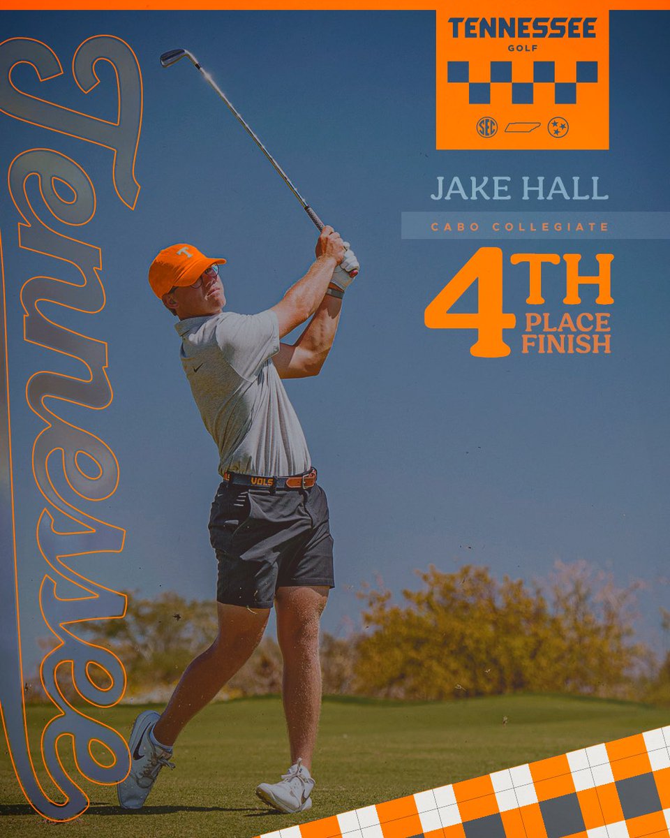 Vol_Golf's tweet photo. Redshirt senior Jake Hall finishes tied for fourth at the @CaboCollegiate after shooting 7-under! 

His top-five finish took place amongst a field with 18 of the top 50 amateurs in the world👏

#GBO 🍊⛳️ https://t.co/AEEJG9cnv4