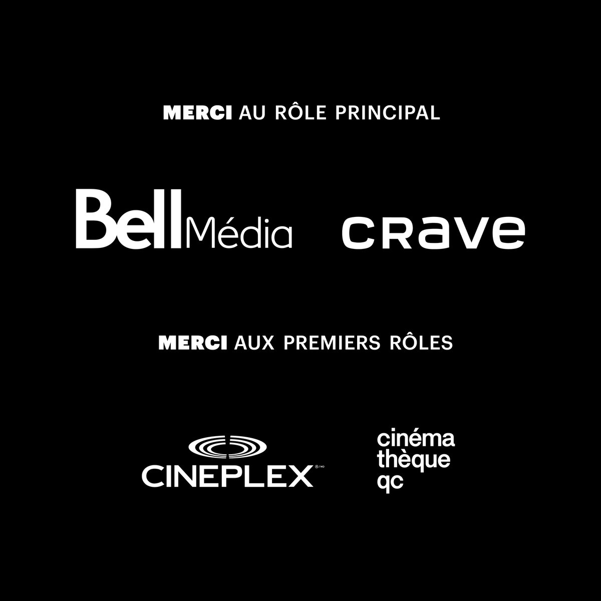 Qc_Cinema's tweet photo. #RVQC2024 | MERCI À NOS PARTENAIRES- PARTIE 1 

Les Rendez-vous Québec Cinéma remercient leurs partenaires présentateur, coprésentateur, rôle principal et premiers rôles! https://t.co/aD1HFMR8Jr