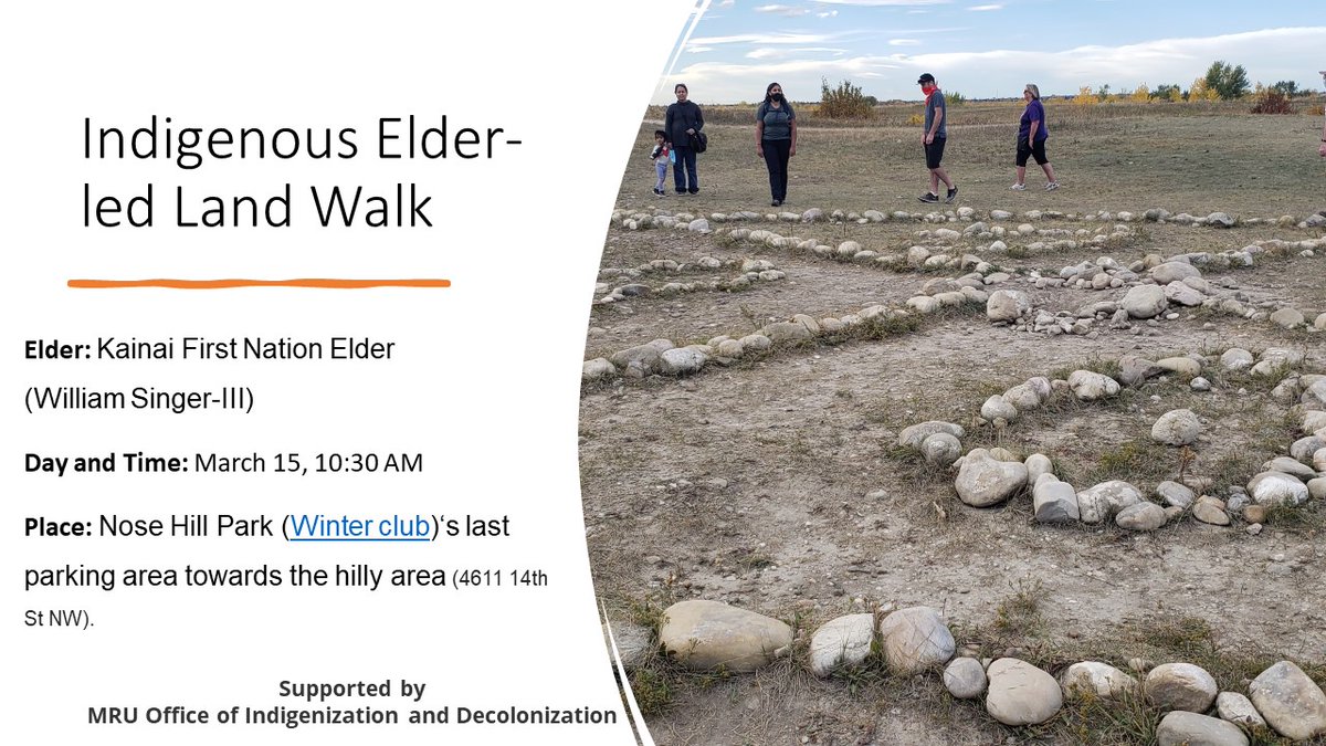 Land-based learning with Indigenous Elder-led land walk. @MountRoyalU @MRUAntiRacism @MRUFaculty