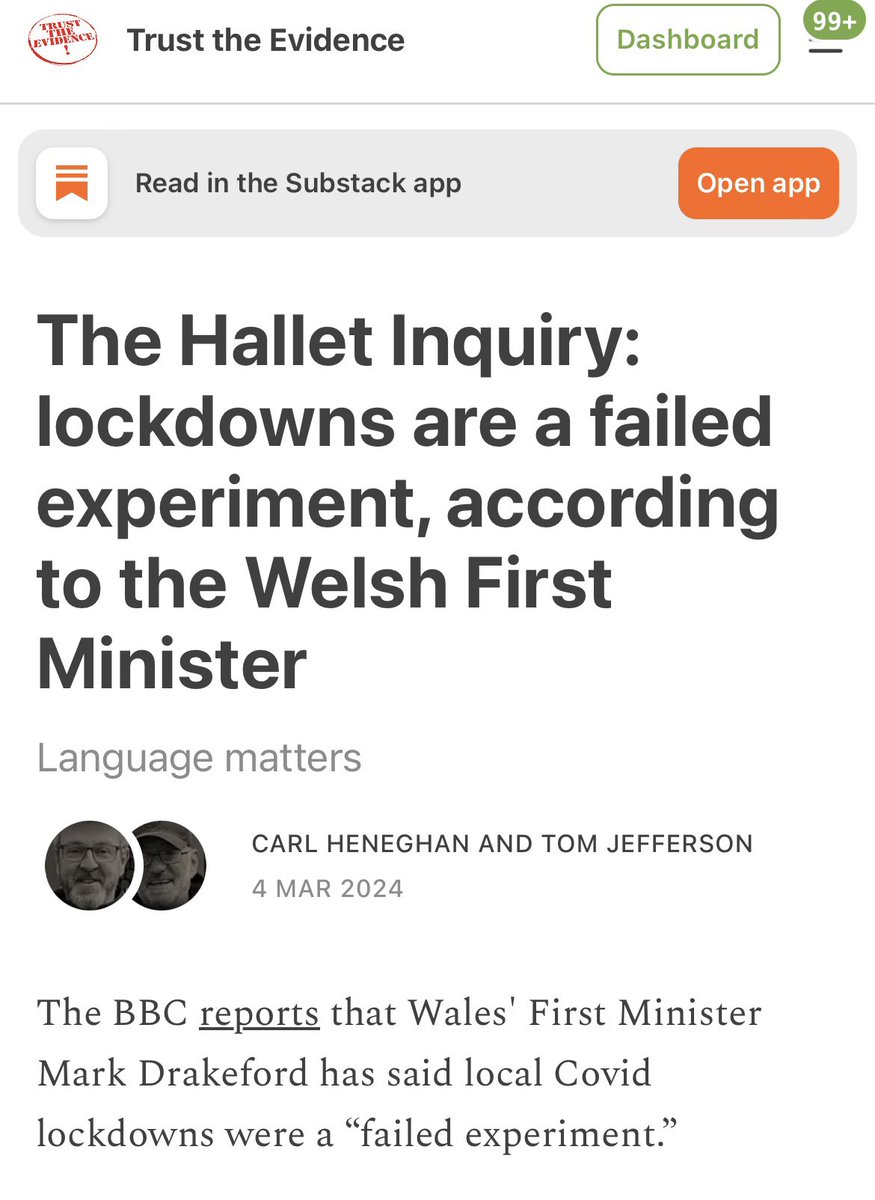 The Hallet Inquiry: lockdowns are a failed experiment, according to the Welsh First Minister - trusttheevidence.substack.com/p/the-hallet-i…