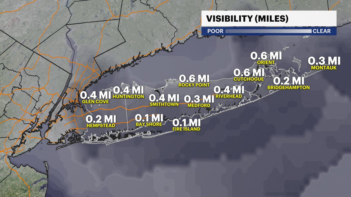 You can't see much along the South Shore! Expect areas of dense fog tonight as the rain moves out. ⚠️☁️ <a href="/News12LI/">News12LI</a>