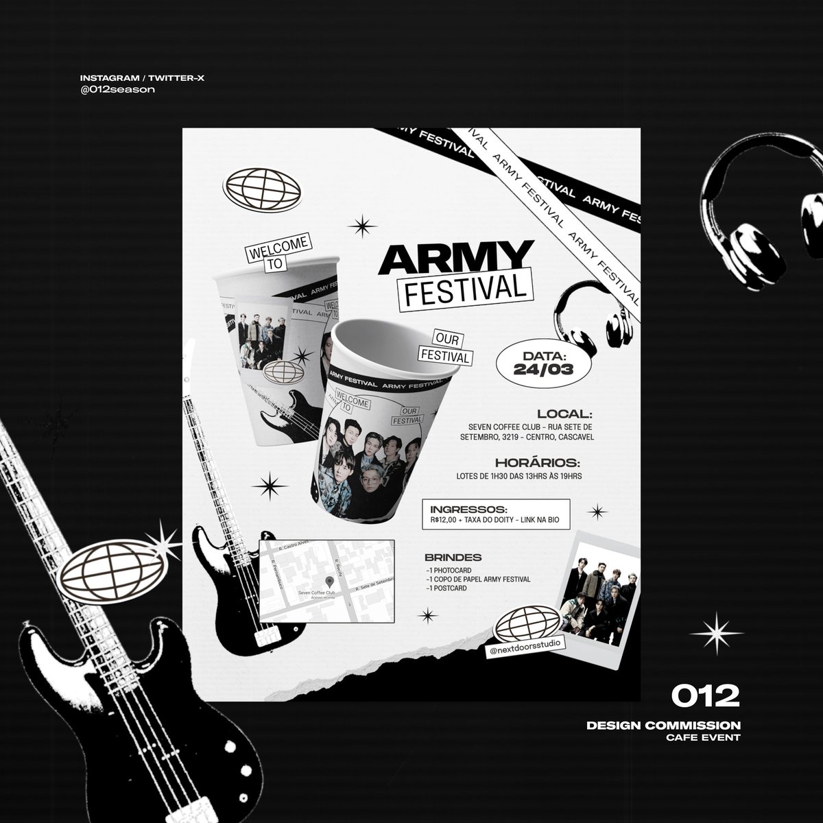 Army Festival : Cafe Event Package Design
for BTS
–
DM for requests
#디자인커미션 #굿즈디자인 #카페 #포스터 #디자인 #커미션 #종이컵 #design #commission #designcommission #cafeevent #bangtan