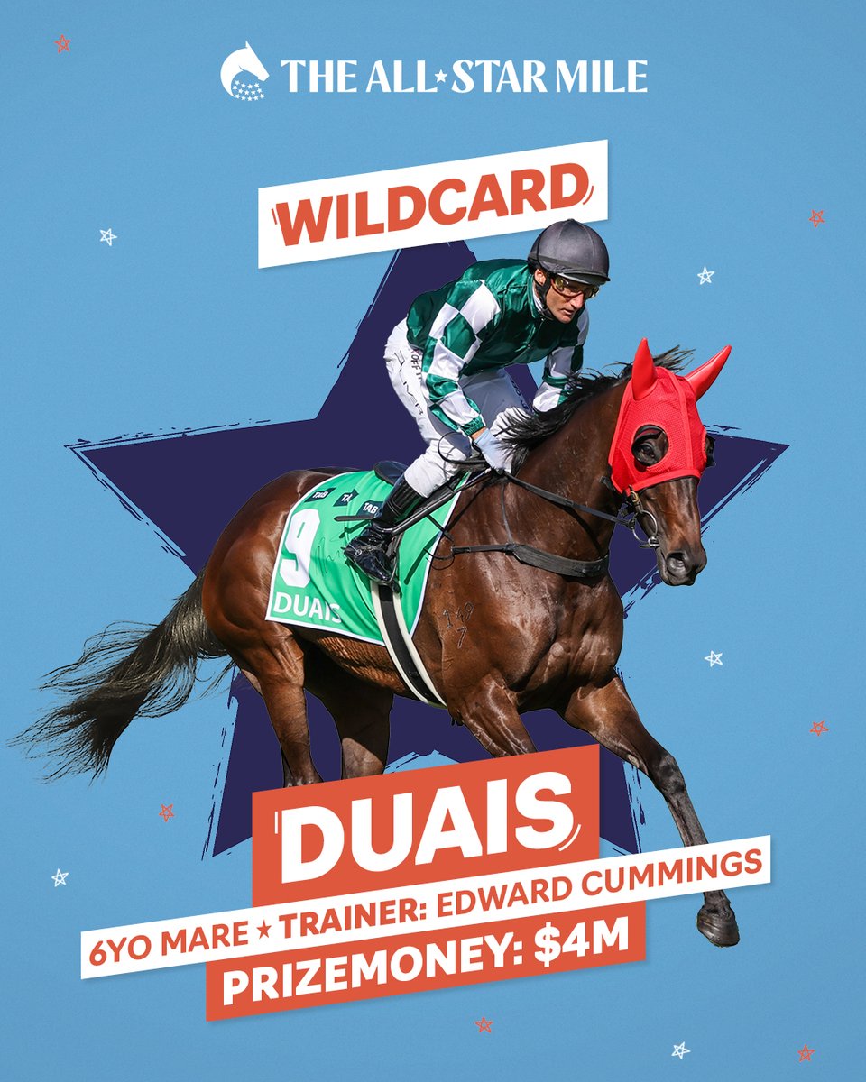 Announced this morning on @RSN927, 3 x Group 1 winner Duais has today received a wildcard into The All-Star Mile 🌟