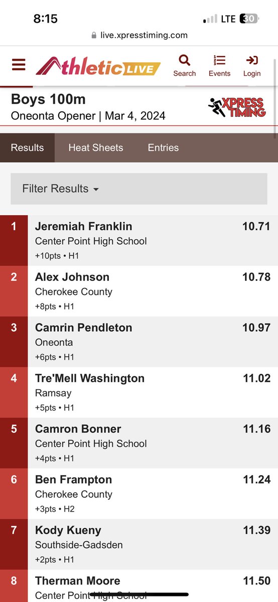 Alex_johnson_2's tweet photo. First meet back!! 100 meter dash- 10.78⚡️⚡️ https://t.co/sf1xCLU0Nw