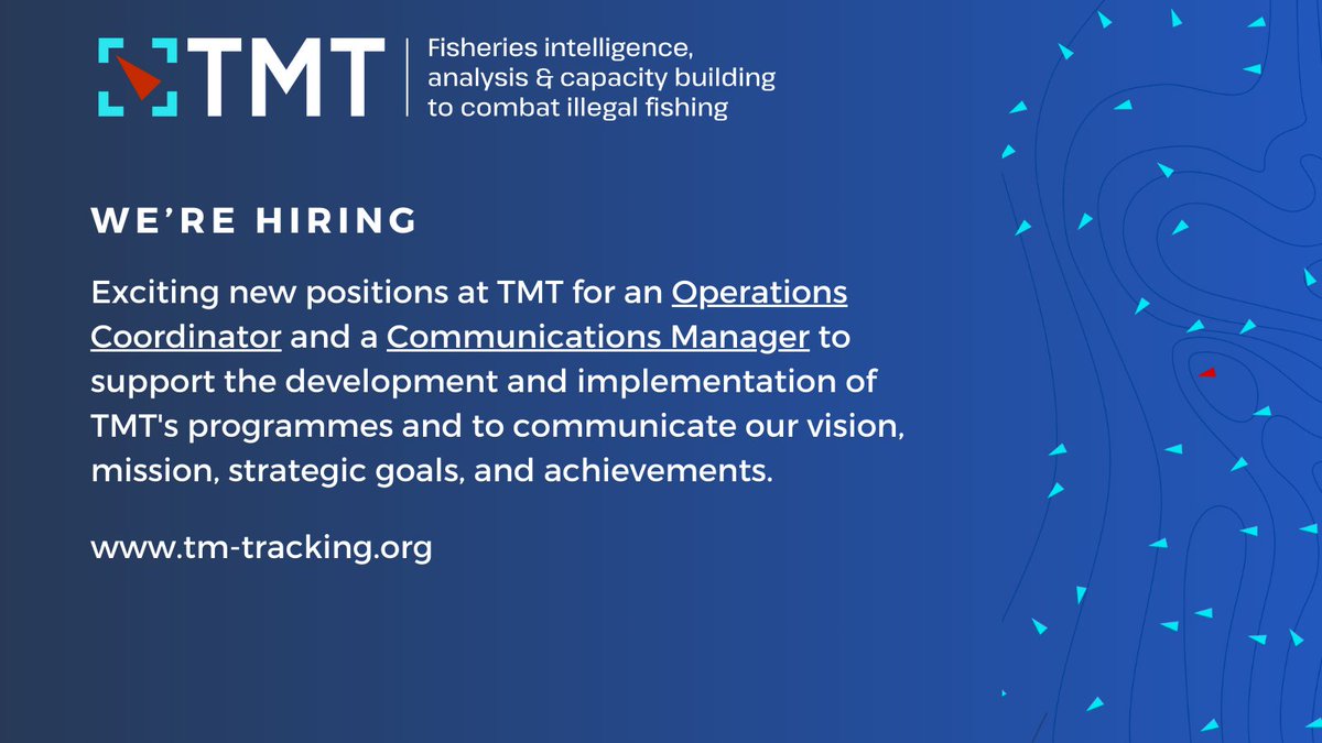 We're hiring! New positions for an Operations Coordinator and a Communications Manager to support the development and implementation of our programmes and communicate our vision, mission, strategic goals, and achievements. Please share. 

🌊tm-tracking.org/job-opportunit…