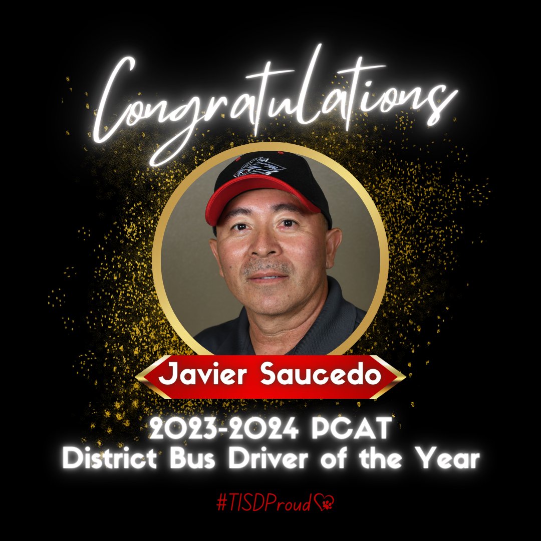 Hey everyone congratulate Mr. Saucedo by retweeting! #TISDProud 🐾🚍