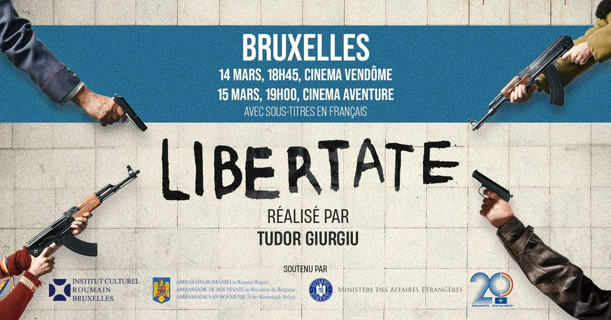 Do not miss the movie 𝐋𝐢𝐛𝐞𝐫𝐭𝐚𝐭𝐞 by Tudor Giurgiu, for the first time screened in Brussels !
🎬14 March, 18.45, cinema Vendôme;
🎬15 March, 19.00, cinema Aventure.
🌠Q&amp;A session at the end of each screening, with Tudor Giurgiu. 
🌠French subtitles.
