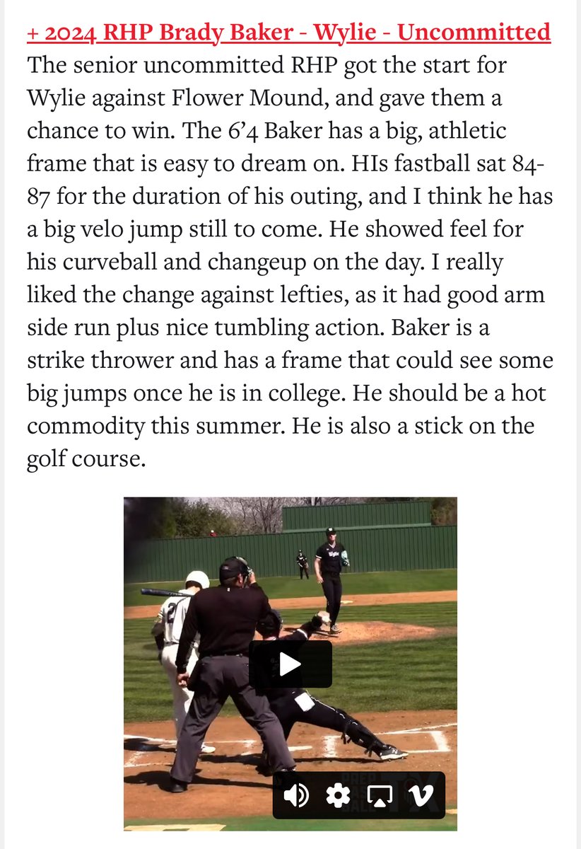Brady Baker (@bradybaker2024) on Twitter photo From the @PBR_Texas blog after the PBR Texas Invitational this past weekend.
<a href="/BlinnBaseball/">Blinn College baseball</a> <a href="/mccbaseball1/">McLennan Baseball</a> <a href="/OdessaCBaseball/">Odessa College Baseball</a> <a href="/TJCBaseball/">TJC Apache Baseball</a> <a href="/WCoyoteBaseball/">Weatherford College Baseball</a> <a href="/CiscoBaseball1/">Cisco Baseball</a> From the @PBR_Texas blog after the PBR Texas Invitational this past weekend.
<a href="/BlinnBaseball/">Blinn College baseball</a> <a href="/mccbaseball1/">McLennan Baseball</a> <a href="/OdessaCBaseball/">Odessa College Baseball</a> <a href="/TJCBaseball/">TJC Apache Baseball</a> <a href="/WCoyoteBaseball/">Weatherford College Baseball</a> <a href="/CiscoBaseball1/">Cisco Baseball</a>