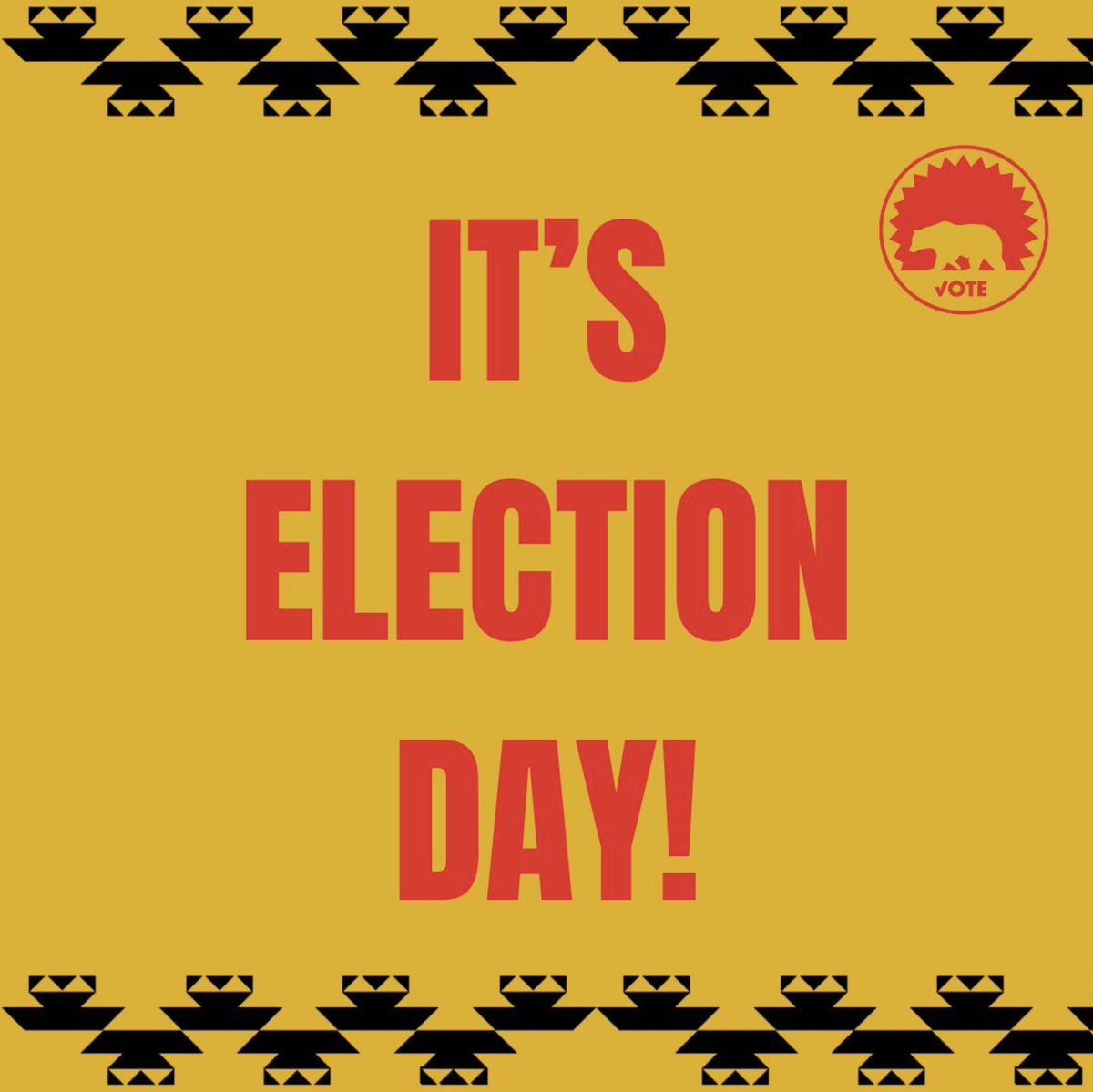 calwellness's tweet image. 📣@CANativeVote: Today is Election Day! With so much at stake in this election, one way to make your voice heard is to go VOTE! Vote for your family, for your neighborhood, for your community! Let’s make sure #BuildNativePower