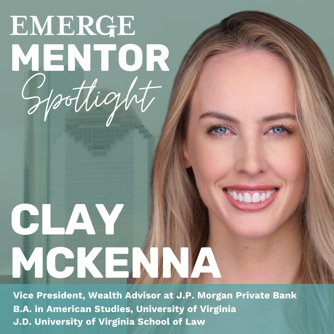 Meet Clay McKenna, VP/Wealth Advisor at @jpmorgan & one of our incredible mentors. A @UVA grad w/ a background in tax law, she's been a vital resource for her mentee, Alexa R., an aspiring lawyer & student at HISD's High School for Law and Justice. Thank you Clay for all you do!