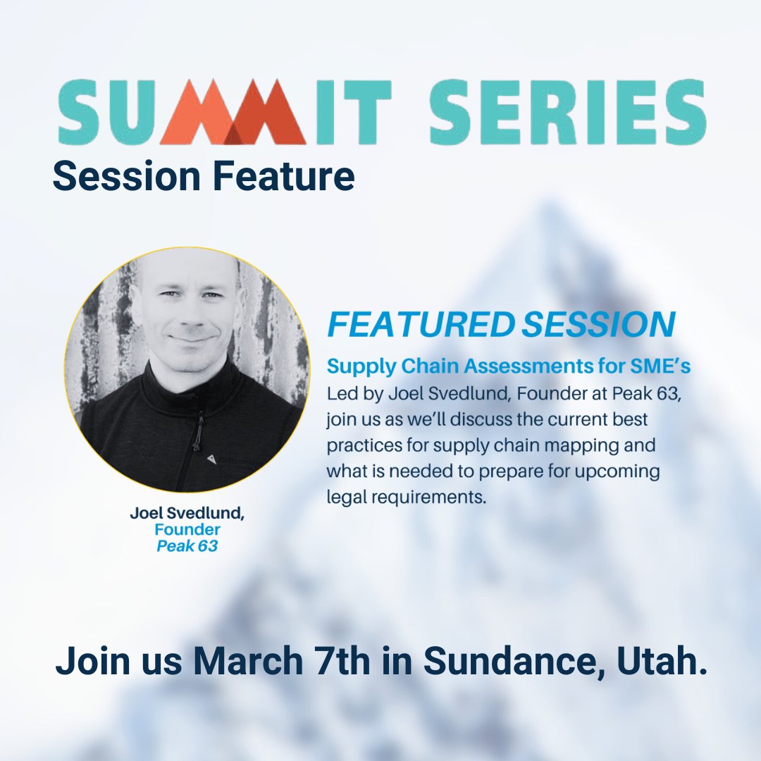It's officially Summit Series week! You'll get to hear from experts like Joel Svedlund with Peak63, network with winter industry leaders, and learn how to take action toward climate action and sustainable practice.  Will we be seeing you there?
