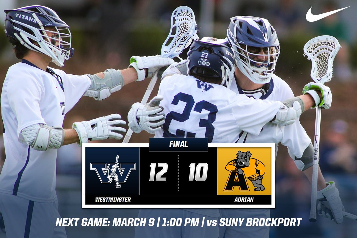 Titans are back in the win column with another close game victory over the visiting Bulldogs who were receiving votes on last week's United States Intercollegiate Lacrosse Association (USILA)/Blatant Lacrosse Coaches Division III Poll. ⚔️🥍 #TLTW