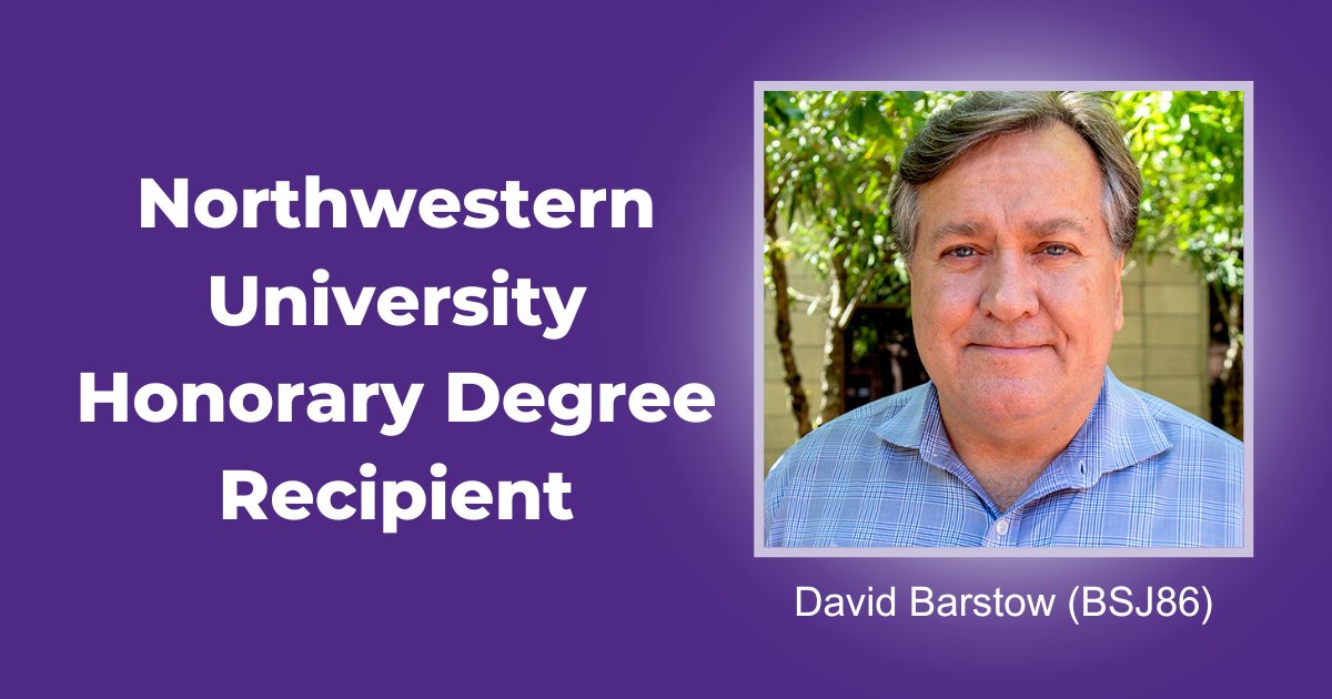 Congratulations to Hall of Achievement Inductee <a href="/DavidBarstow/">David Barstow</a> (BSJ86) for being a recipient of a Northwestern University honorary degree of Doctor of Humane Letters. He will be honored during the 166th Commencement ceremony on June 9. Read more: spr.ly/6017XckJN