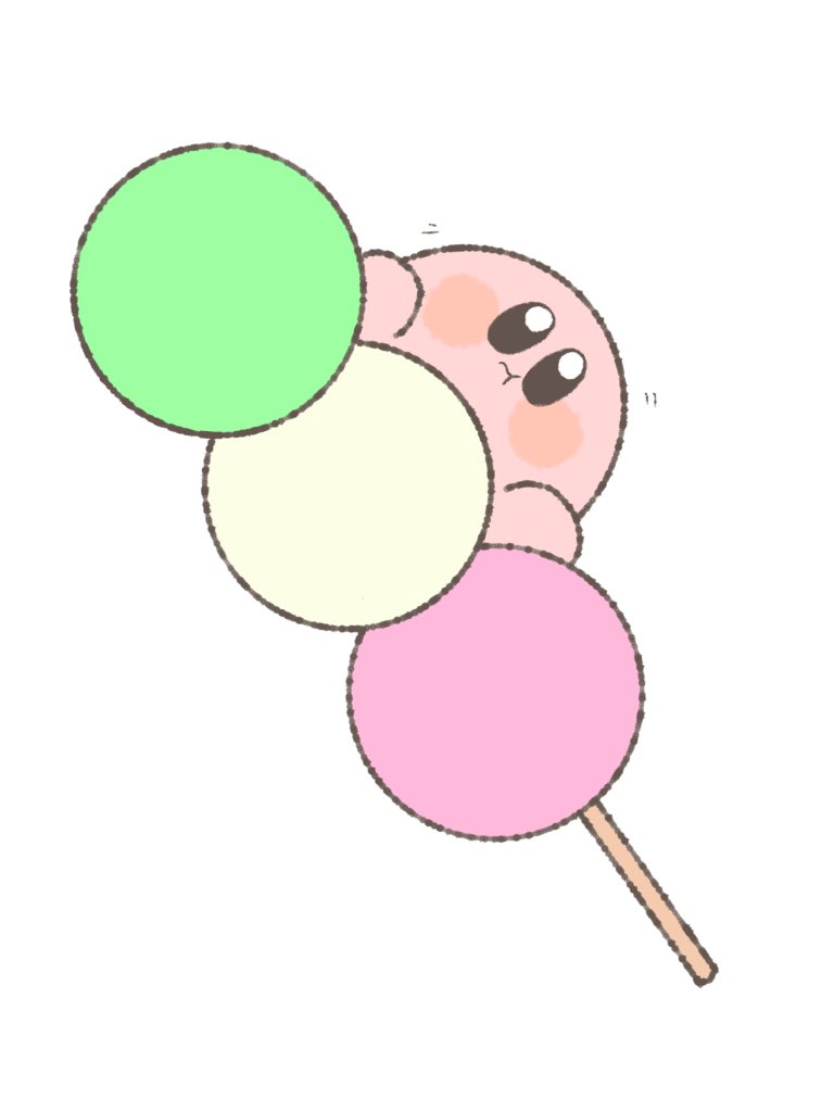 kirby dango wagashi food no humans simple background white background solo  illustration images