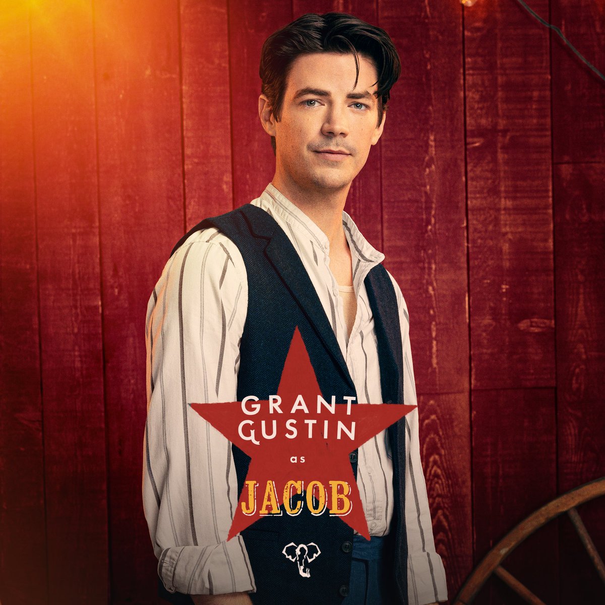 Meet Jacob Jankowski 🐘 (Grant Gustin): A young man with strong values and a stubborn sense of fair play, Jacob’s pre-determined life is suddenly shattered by loss. He hops a random train out of sheer desperation, hoping to find a new reason for being, somewhere, anywhere.