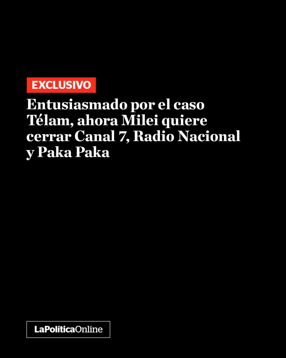 #Exclusivo #MedioPúblicos | En el Gobierno aseguran que es inminente el anuncio del cierre de los medios públicos. [Más: lapoliticaonline.info/48DJxIg]